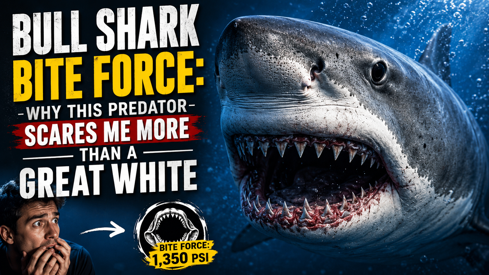 Bull shark vs great white showdown